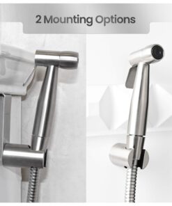 SmarterFresh Easy-Install Cloth Diaper Sprayer for Toilets – Luxury Handheld Bidet Attachment – Multi-Use Toilet Faucet with Simple Pressure Control (Curved Sprayhead) Stainless Steel 38 71MO2DQPW8L