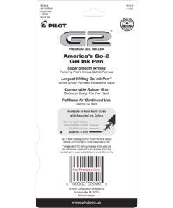 Alternative view of PILOT, G2 Premium Gel Roller Pens, Bold Point 1 mm, Pack of 5, Black 5-Pack