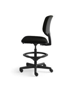 HON, Black Volt Leather Office Chair Sit-To-Stand Seating, Foot Ring, 250lb Max Weight With Wheels for Computer/Desk, Task Stool 15 71MPDeEWlmL