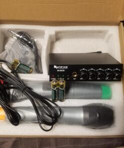 FIFINE UHF Dual Channel Wireless Handheld Microphone, Easy-to-use Karaoke Wireless Microphone System-K036 51 71MPo0BGJcL