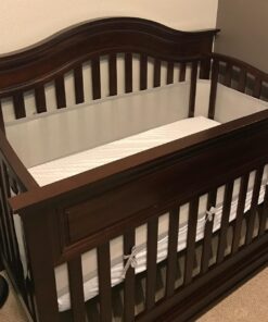 BreathableBaby Breathable Mesh Liner for Full-Size Cribs, Classic 3mm Mesh, Gray (Size 4FS Covers 3 or 4 Sides) 50 71MPunsWtIL