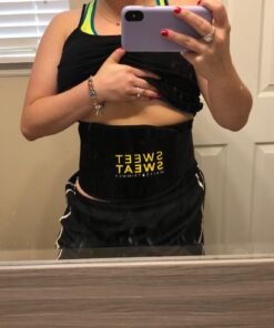 Sweet Sweat Waist Trimmer for Women and Men - Sweat Band Waist Trainer for High-Intensity Training & Workouts, 5 Sizes Medium Black/Yellow 38 71MPxnKP2kL