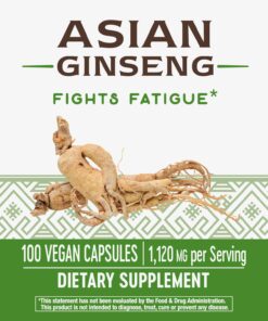 Alternative view of Nature's Way Premium Herbal Asian Ginseng, Fights Fatigue*, 1,120mg Per Serving, 100 Capsules 100 Count (Pack of 1)