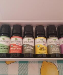 Plant Therapy Top 6 USDA Organic Essential Oil Set - Lavender, Peppermint, Eucalyptus, Lemon, Tea Tree 100% Pure, Natural Aromatherapy, for Diffusion & Topical Use, Therapeutic Grade 10 mL (1/3 oz) Top 6 Organic 0.33 Fl Oz (Pack of 6) 42 71MQbsaF0DL