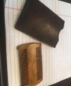 Sandalwood Beard Comb and Case - Pocket Sized Wooden Beard & Mustache Comb with Fine & Coarse Teeth - Perfect for Use with Balms and Oils - Striking Viking (Brown) Brown Case 37 71MQhxvTUPL