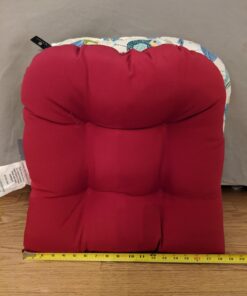 Pillow Perfect Outdoor/Indoor Pompeii Tufted Seat Cushions (Round Back), 19" x 19", Red, 2 Pack Round Corner - 19" x 19" Pillow 32 71MRRnd1l6L