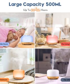 YIKUBEE Diffuser, Essential Oil Diffuser, 500ml Humidifier, Diffusers for Home, Aromatherapy Diffuser with Remote Control, Diffusers for Essential Oils Large Room Yellow-no Oil 29 71MRSn056fL