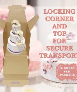 Alternative view of SpecialT | Disposable Cake Carrier Tall Cake Caddy 2 or 3 Layer Cake Carrier - 12 Inch Tall 10x10 Cake Box 10-Pack