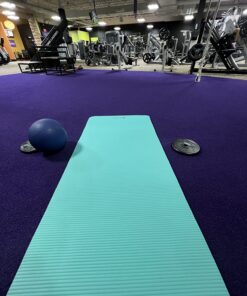 Gaiam Essentials Thick Yoga Mat Fitness & Exercise Mat with Easy-Cinch Yoga Mat Carrier Strap, 72"L x 24"W x 2/5 Inch Thick Teal 44 71MRtkfx6XL