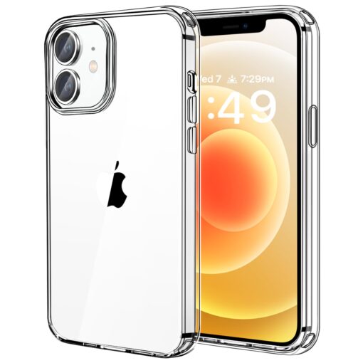 JJGoo Compatiable with iPhone 12 Case and 12 Pro Case Clear, Transparent Shockproof Phone Case, Slim Anti-Scratch Hard PC Back Protective Cover Bumper, Clear