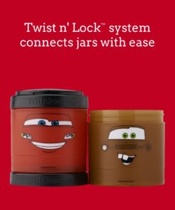 Whiskware Disney Pixar Stackable Snack Containers for Kids and Toddlers, 3 Stackable Snack Cups for School and Travel, Cars Lightning McQueen and Mater 8 71MT5f4CWL