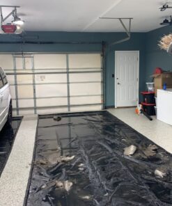 AutoFloorGuard AFG7918 MidSize Heavy Duty Garage Floor Mat for Under Car for Rain, Ice, and Mud with Stay-Put Corner and Telescoping Squeegee Mid-Size 35 71MTWBlKk L