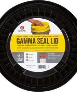 GAMMA2 Gamma Seal Lid - Pet Food Storage Container Lids - Fits 3.5, 5, 6, & 7 Gallon Buckets, Black, Made in USA 24 71MUYDRS3PL 1