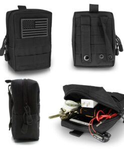 YDA Molle Pouch 2 Pack Tactical EDC Pouch Organizer for Tactical Backpack (Black+US Flag Patche) 21 71MUu9va21L
