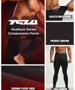 TSLA 1 or 2 Pack Men's Thermal Compression Pants, Athletic Sports Leggings & Running Tights, Wintergear Base Layer Bottoms X-Small 2pack Dim Tights Black/Black 13 71MVEDxHgRL 3