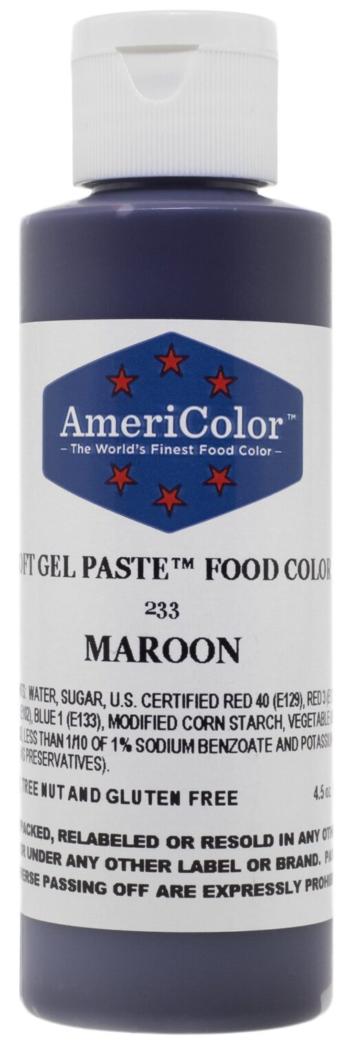 AmeriColor Food Coloring, Maroon Soft Gel Paste, 4.5 Ounce