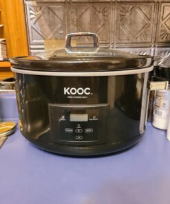 KOOC 8.5-Quart Programmable Slow Cooker, Larger than 8 Quart, More Practical than 10 Quart, with Digital Countdown Timer, Free Liners Included for Easy Clean-up, Upgraded Ceramic pot, Adjustable Temp, Nutrient Loss Reduction, Black, Oval… 8.5 Quart 26 71MWajGZAYL