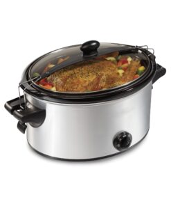 Slow Cooker, 6 Quart Capacity, Lid Lock, Serves 7+, Removable Crock (Color : Silver) 6 71MWgKzMsEL