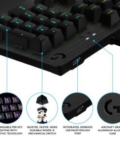 Alternative view of Logitech G513 RGB Backlit Mechanical Gaming Keyboard with Romer-G Tactile Keyswitches (Carbon)