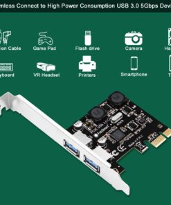 FebSmart 2-Ports Superspeed 5Gbps USB 3.0 PCI Express Expansion Card for Windows, MAC OS X and Linux Desktop PCs, Built in Self-Powered Technology, No Need Additional Power Supply (FS-U2S-Pro) FS-U2S-Pro 22 71MXWS fhL