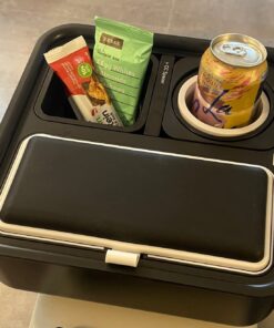 CouchConsole Original Tray - Drinks & Snacks Sofa Caddy with Armrest, Table with Phone Stand- TV Remote Control Storage and Organizer - for Living Rooms, RV, and Cars, Black/Gray Black and Gray 36 71MY waoaUL