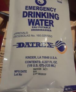 DATREX Emergency Water Pouch for Disaster or Survival, 125 ml Each 4.22 Fl Oz (Pack of 64) 20 71MYSmlfUmL