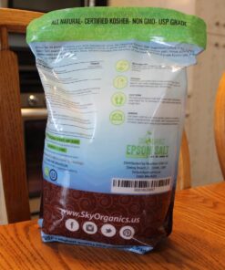 Sky Organics 5 lbs Epsom Salt - 100% Pure Magnesium Sulfate, USP Grade, Kosher, Non-GMO - Bath and Foot Soak, Soothing Body Soak. Made in USA, 37 71MYaiNVunL