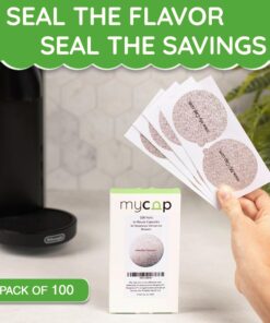 Alternative view of My-Cap 100 Foil Seals for Nespresso Vertuo Pods - Foil Lids to Reuse Nespresso VertuoLine Capsules - Aluminum Lids Seals Foil - Reuse your Nespresso Coffee Capsules (Pack of 100)