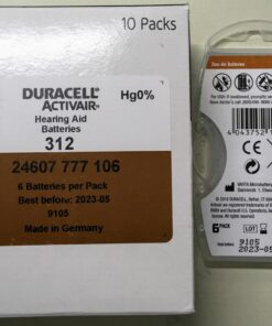 Duracell Hearing Aid Batteries Size 312, 60 Count (Pack of 1) batteries 60 Count (Pack of 1) 25 71MZ0RcD DL