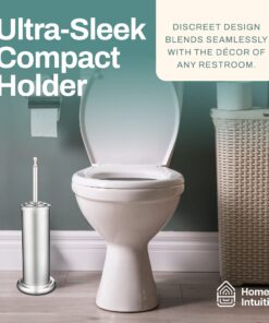 2 Pack Stainless Steel Modern Toilet Brush & Holder Set Bathroom Bowl Cleaner Brush with Caddy 2 Pack 12 71MZqFV IVL