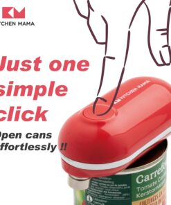 Alternative view of Kitchen Mama Mini Electric Can Opener Christmas Gift Ideas: Open Cans with A Simple Press of Button - Ultra-Compact, Space Saver, Portable, Smooth Edge, Food-Safe, Battery Operated (Red) Red
