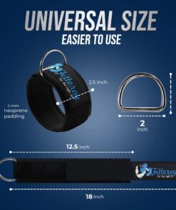 Gym Ankle Strap for Cable Machine - Exercise and Fitness Workout Strap with Neoprene Padding Attachments for LAT Pull Down Machine, Cable Home Gym and Resistance Bands 14 71Mb9mJfaCL