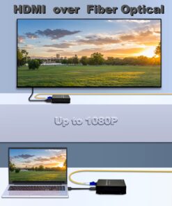 Alternative view of LornCeng HDMI Extender Over Fiber Optic HDMI Extension Balun Adapter 1080P@60Hz Full HD Uncompressed Transmission up to 20km Over Singlemode Fiber, Support All System