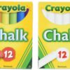 Crayola Non-Toxic White Chalk(12 ct box)and Colored Chalk(12 ct box) Bundle 12 71McPuzeJRL