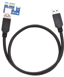 Optimal Shop PCI Express 16x to 1x Powered Riser Adapter Card w/60cm USB 3.0 Extension Cable and 4-Pin MOLEX to SATA Power Cable-GPU Riser Extender Cable-Ethereum Mining ETH (2 Pack 4 Pin) 2 Pack 4 Pin 8 71McjJMIOIL