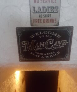 Welcome To My Man Cave Decor Vintage Tin Sign 11" x 15" Rustic Metal Wall Art ManCave Beer Gifts For Men, Dad, Son, Looks Great in Office, Garage, Shop, Bar, Pub 7 71Md2UDL3gL