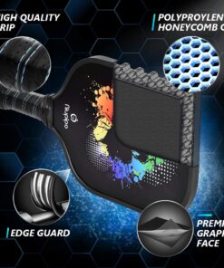 niupipo Pickleball Paddles, USAPA Approved Pro Graphite Pickleball Paddle/Paddles Set, Polypropylene Honeycomb Core, Cushion 4.72In Grip, Portable Bag/Paddle Cover, Lightweight Pickleball Racket black 24 71MdBJmND3L