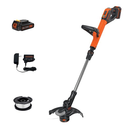 BLACK+DECKER 20V MAX String Trimmer and Edger, Cordless, 12 Inch, 2-Speed Control, 2 Batteries, Charger, and Spool Included (LSTE525) 20V String Trimmer Kit