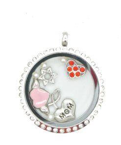Silver MOM Heart Floating Charm 4 71MdYz5m3DL