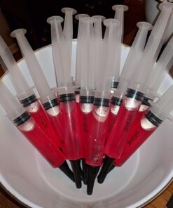 EZ-Inject 25 Pack Plastic Syringes for Jello Shots 1.5oz - 100% Safe and Reusable Jello Shot Syringes with Caps - Medium Syringe Shots Holiday and Halloween Party Supplies for Adults 32 71MdjwtvIkL