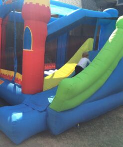 Bounceland Royal Palace Inflatable Bounce House, with Long Slide, Large Bouncing Area, Basketball Hoop and Sun Roof, 13 ft x 12 ft x 9 ft H, UL Strong Certified Blower, Castle Kids Party Theme With Blower 42 71Mdm8oGIFL