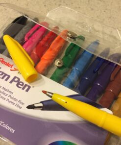 Pentel Felt Tip Sign Pen, Set of 12 Assorted Colors (S520-12) 12 pack 28 71MenMZBaeL
