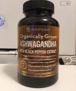 NUTRAHERBALS Ashwagandha Supplement Made with Premium Ashwaganda Root Powder 1200mg with Black Pepper Extract for Increased Absorption - 120 Vegi Capsules 25 71Mez7CiIpL