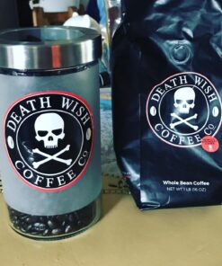 Death Wish Coffee, Organic and Fair Trade Dark Roast Whole Bean Coffee, 16 oz 16 Ounce (Pack of 1) 46 71MgFCG0vqL