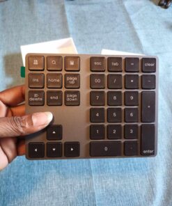 Bluetooth Number Pad, Lekvey Aluminum Rechargeable Wireless Numeric Keypad Slim 34-Keys External Numpad Keyboard Data Entry Compatible for Macbook, MacBook Air/Pro, iMac Windows Laptop Surface Pro etc Bluetooth - Black 37 71MgdvcwDLL