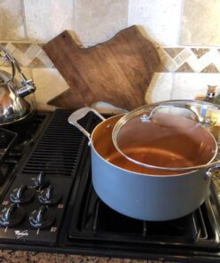 Gotham Steel 5 Qt Stock Pot, Nonstick Cooking Pot with Lid, Large Soup Pot & Pasta Pot with Stay Cool Handles, Ceramic Coated Nonstick Pot, Metal Utensil Oven & Dishwasher Safe, 100% Toxin Free 5 Quart 15 71MhGhZOt4L