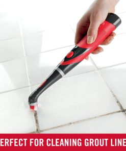 Rubbermaid Reveal Cordless Battery Power Scrubber, Gray/Red, Multi-Purpose Scrub Brush Cleaner for Grout/Tile/Bathroom/Shower/Bathtub, Water Resistant, Lightweight, Ergonomic Grip (1839685) 38 71MhIgcUnlL