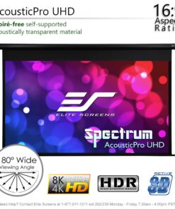 Alternative view of Elite Screens Spectrum AcousticPro UHD 100-inch Motorized Projector Screen Electric Projection screen 16:9 4K Moiré-Free Sound Transparent Perforated Weave Drop Down for Home Theaters Offices AcousticPro UHD / Black Housing 100" Diagonal, 16:9