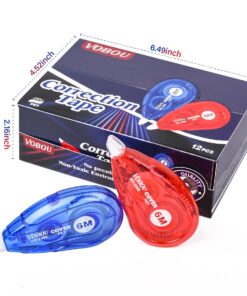 Vobou Whiteout Correction Tape, Easy To Use Applicator for Instant Corrections Correct Wrong Writing At Any Time, For school, Office (Red and Blue, 12pack, 6M/256" x 0.2") Blue/Red 27 71MhgIWbkyL