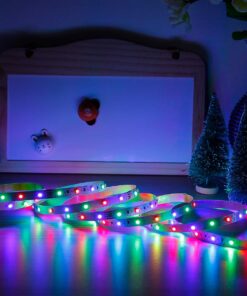 SUPERNIGHT LED Strip Light, 2835 SMD RGB Multi-Color Changing Lights, 16.4ft 300 LEDs Rope with IR Remote Controller, 12V Power Supply for Bedroom, TV-Back Lighting, Halloween, Christmas 2835RGB 24Keys 49 71MitJCsNmL